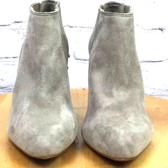 Coach Dovelyn Women's Snakeskin Heel Almond Toe Suede Pull On Ankle Bootie 6B - Picture 6 of 16